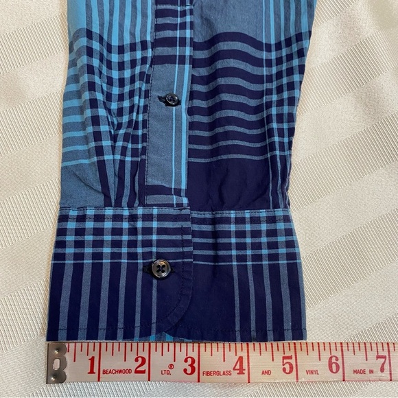 J. Crew Secret Wash Shirting Slim Button Down Plaid Shirt XXL Blue Stretch NWT - Picture 12 of 15